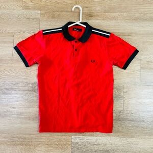 Fred Perry Red Polo with Black Accents